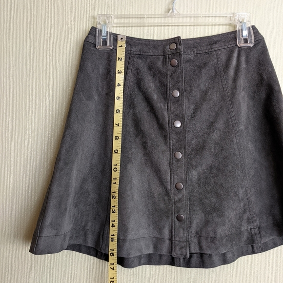 Abercrombie & Fitch Miniskirt Green Meadows Faux Suede Fit & Flare Snap … - Picture 14 of 15